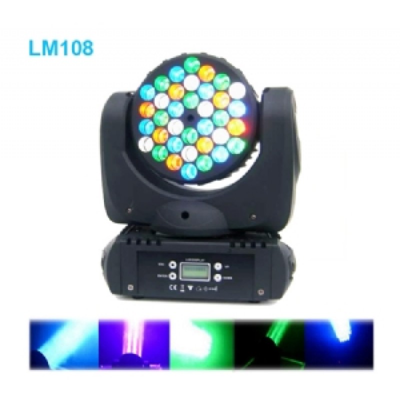 LM108 Моторизированный  светодиодный прожектор заливающего света RGBW 36*3 Вт, Big Dipper