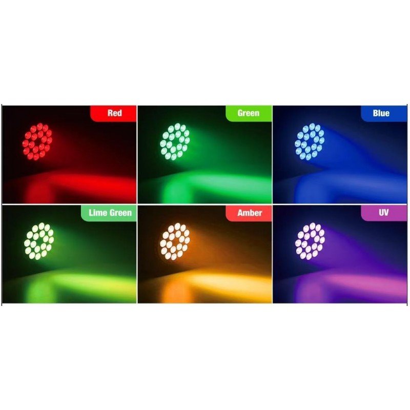 LPC1818 Светодиодный прожектор смены цвета, RGB+Лайм+Янтарь+УФ, 18х18В, Big Dipper