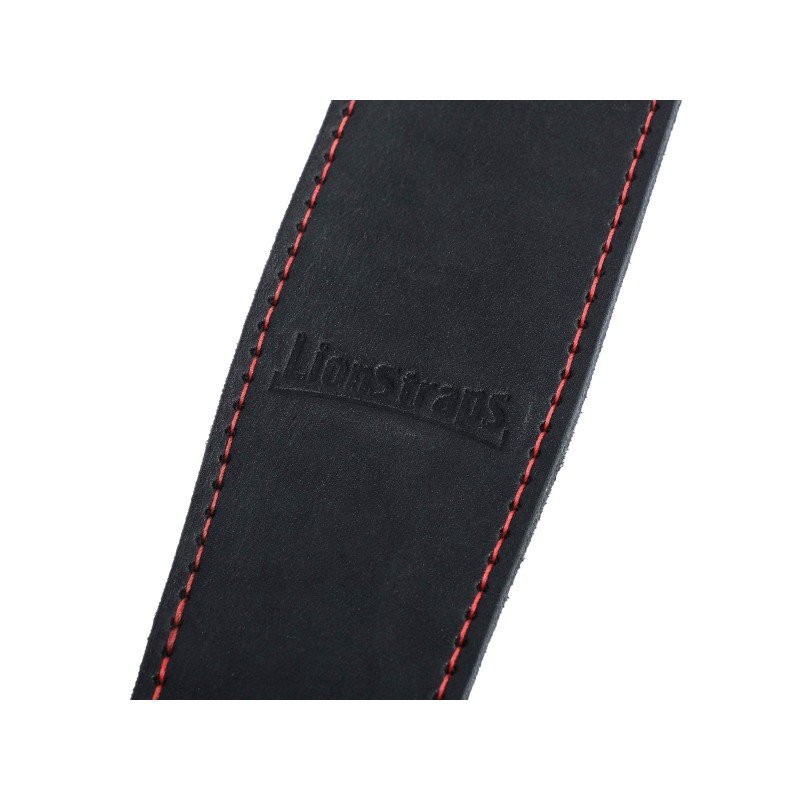 LS.C.002 Ремень для гитары, кожаный, черный, LionStraps