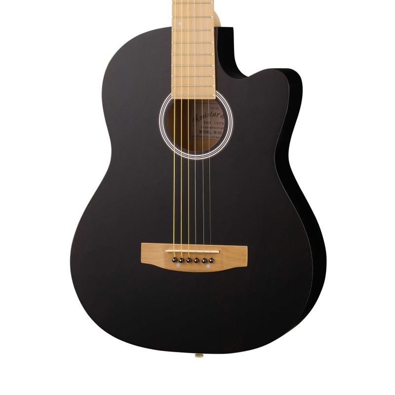 M-32-BK Акустическая гитара, с вырезом, черная, матовая, Амистар