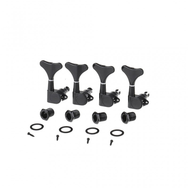 M179-4 Колки для бас-гитары, 4л, черные, Musiclily