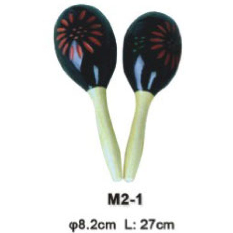 M2-1 Деревянные маракасы на ручке, диаметр 8.2cм, длина 27см. Fleet