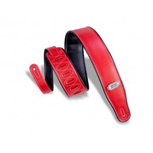 M26VP-RED-BLK Rebel Series Ремень для гитары, винил, двусторонний, красный/черный, Levy's