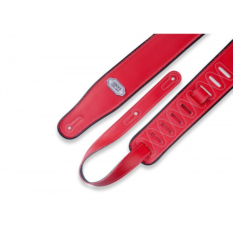 M26VP-RED-BLK Rebel Series Ремень для гитары, винил, двусторонний, красный/черный, Levy's