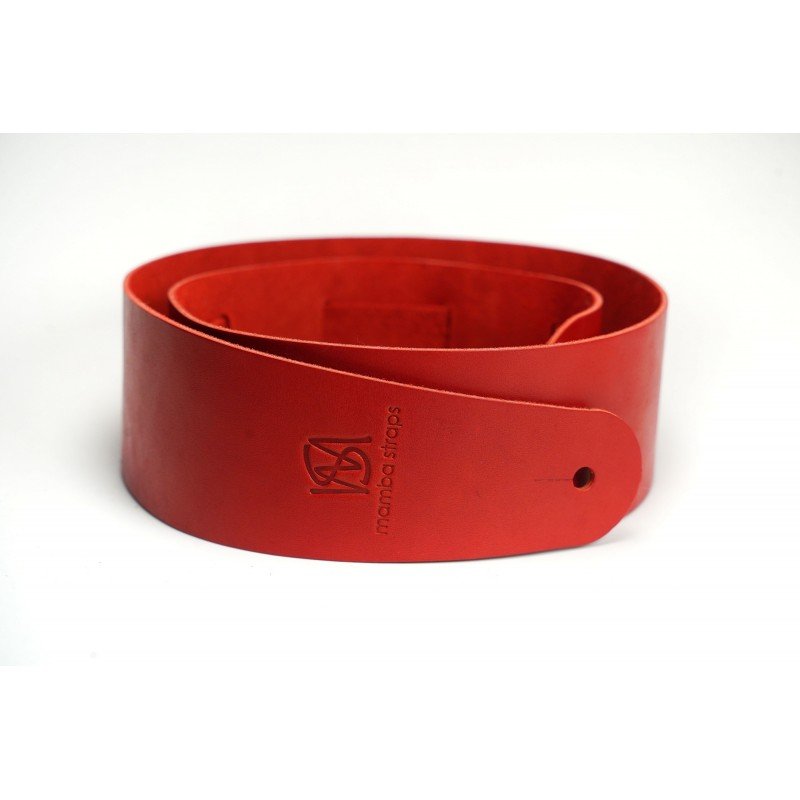 MB6061-117 Ремень для гитары, кожаный, красный, Mamba straps