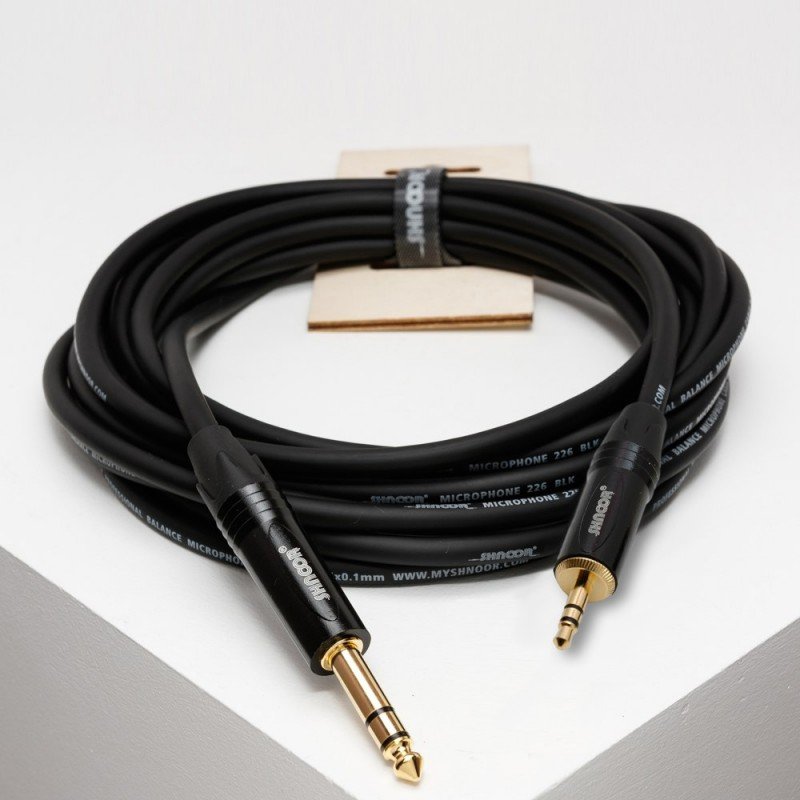 MC226-MJJS-B-6m Кабель PRO-уровня для балансных соединений 6,35мм-3,5мм стереоджеки, 6м, SHNOOR