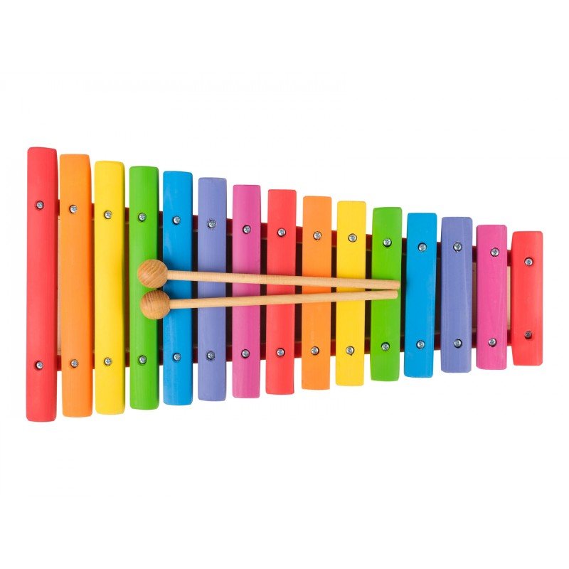 MD-KSC-15P Ксилофон 15 нот, с резонатором, цветной, До, тонировка, Музыка Детям
