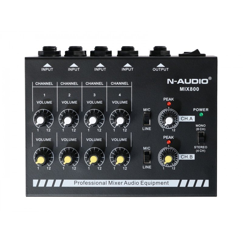 MIX800 Микшер, 8 каналов, N-Audio MIX800 Микшер, 8 каналов, N-Audio