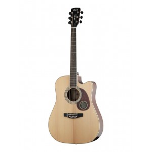 MR710F-NAT-WBAG MR Series Электро-акустическая гитара, с вырезом, цвет нат.глянцевый, чехол, Cort