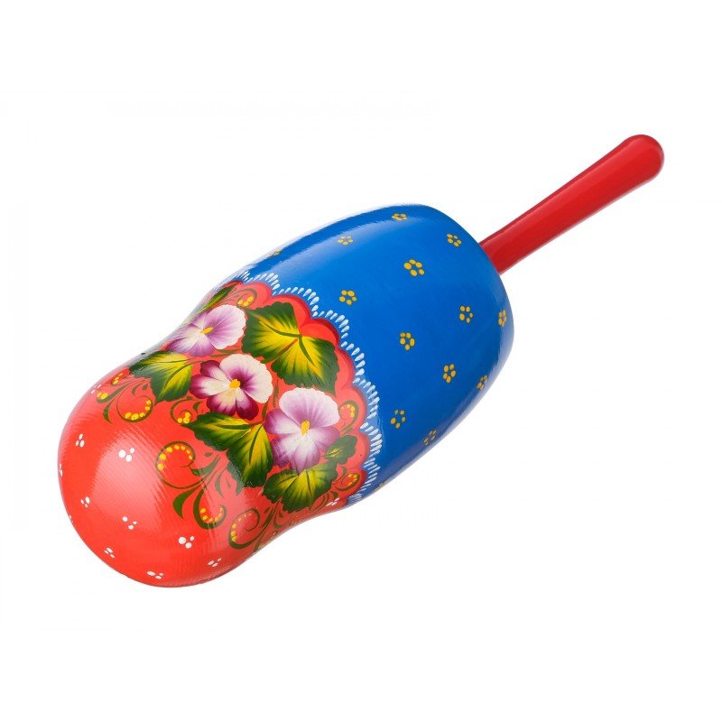 MS-K1-PG-12 Погремушка матрешка, большая, 1 категория, Мастерская Сереброва