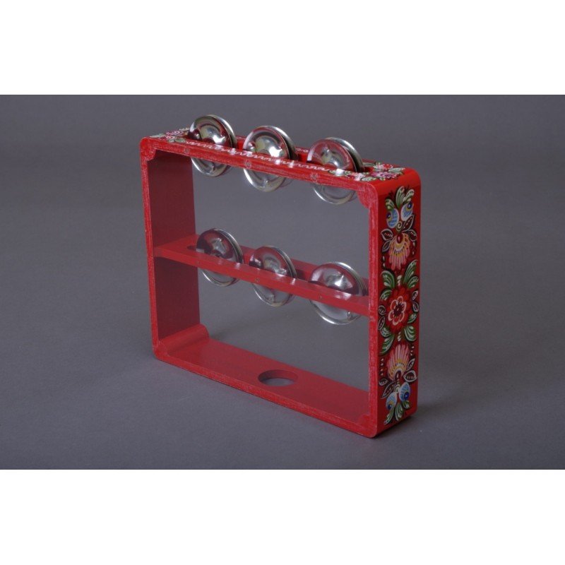 MS-RZ-BB-12 Бубен из массива бука с натяжкой д.25см с росписью, Мастерская Сереброва