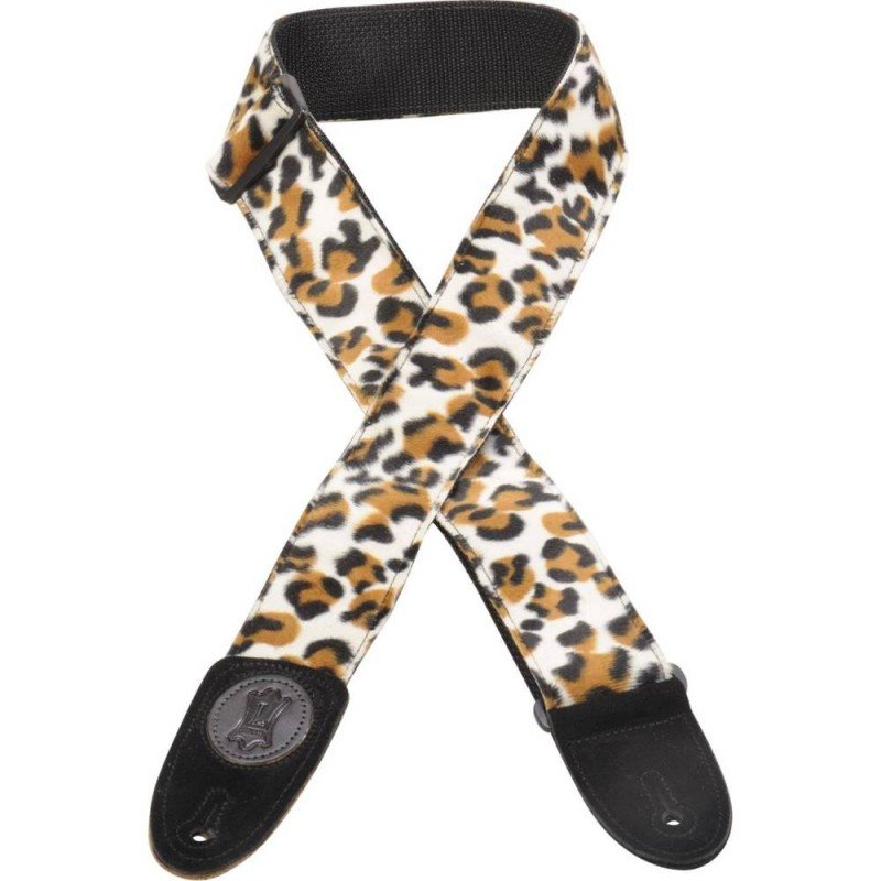 MSSF8-LYX Deluxe Series Ремень для гитары, искусственный мех, леопард, Levy's