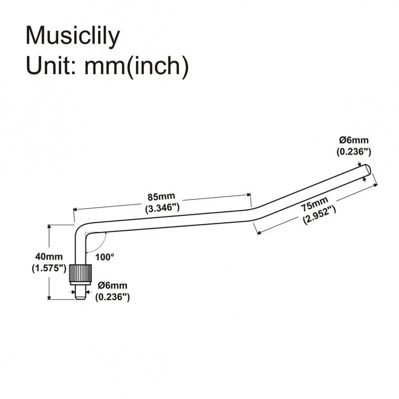 MX2206GD Рычаг тремоло Floyd Rose style, 6мм, золото, Musiclily