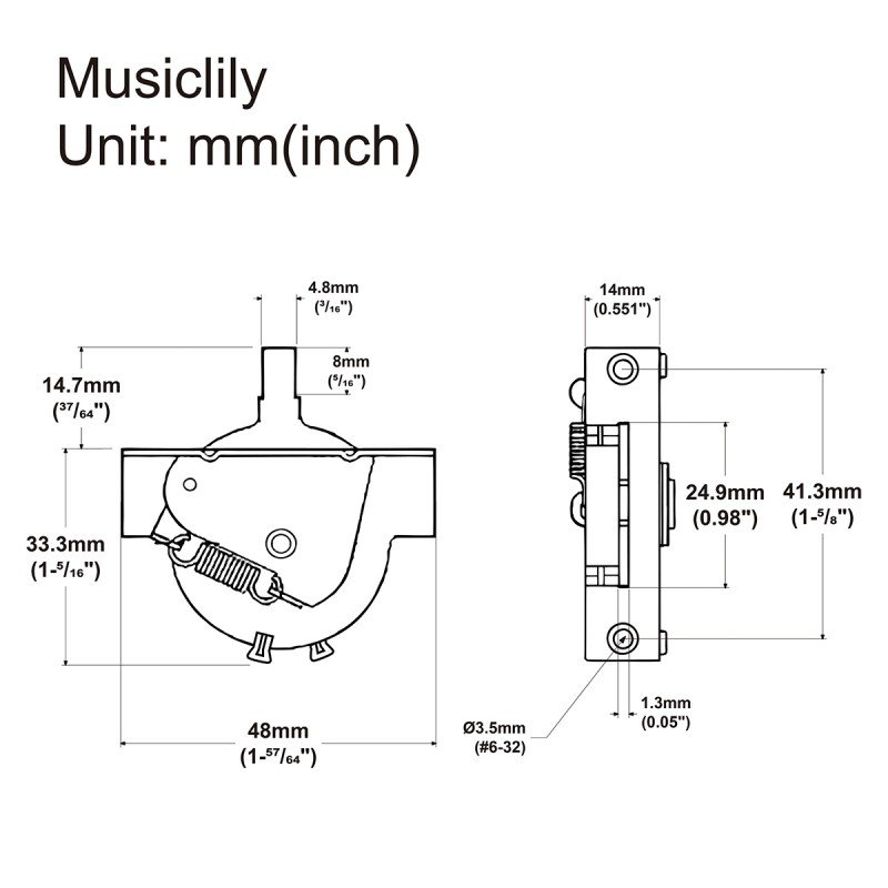MX2382 Переключатель 5-ти позиционный, Strat Style, Musiclily MX2382 Переключатель 5-ти позиционный, Strat Style, Musiclily