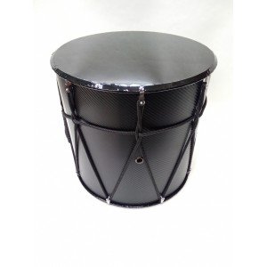MZ-B11carbonKB Барабан кавказский 11", чёрный карбон, с клееной черной мембраной РЕТ, в чехле, MEZZO