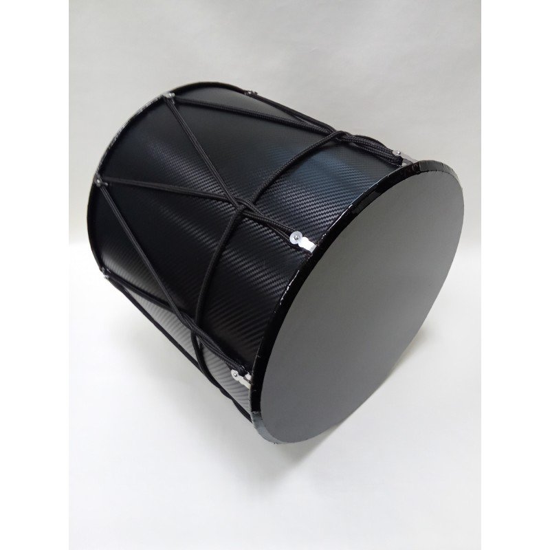 MZ-B11carbonKB Барабан кавказский 11", чёрный карбон, с клееной черной мембраной РЕТ, в чехле, MEZZO
