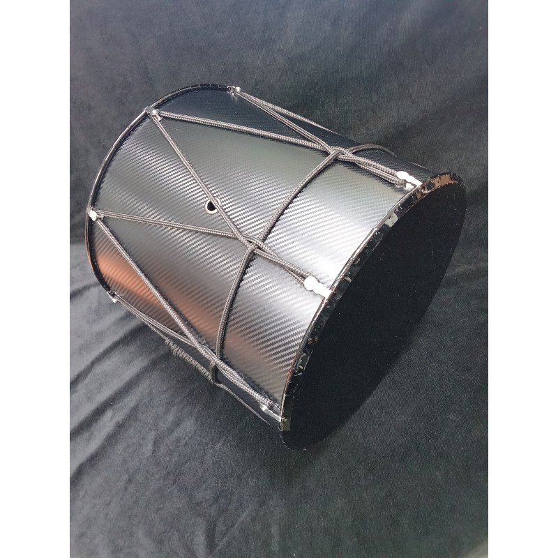 MZ-B11carbonKB Барабан кавказский 11", чёрный карбон, с клееной черной мембраной РЕТ, в чехле, MEZZO