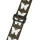 MZ-RG-5ApButterflyGh Ремень для гитары, зеленый хаки, аппликация Бабочка, MEZZO