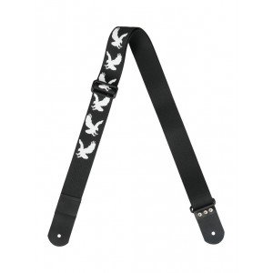 MZ-RG-5ApEagleBk Ремень для гитары, черный, аппликация Орел, MEZZO