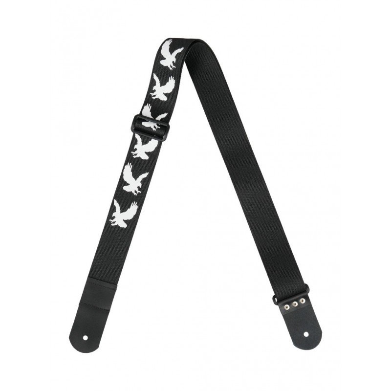 MZ-RG-5ApEagleBk Ремень для гитары, черный, аппликация Орел, MEZZO