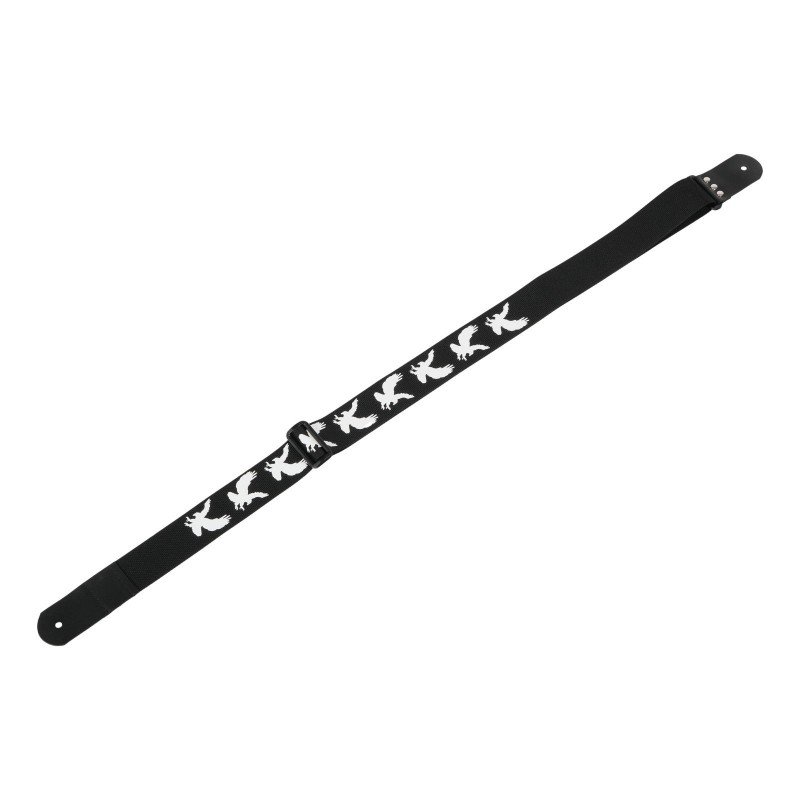 MZ-RG-5ApEagleBk Ремень для гитары, черный, аппликация Орел, MEZZO