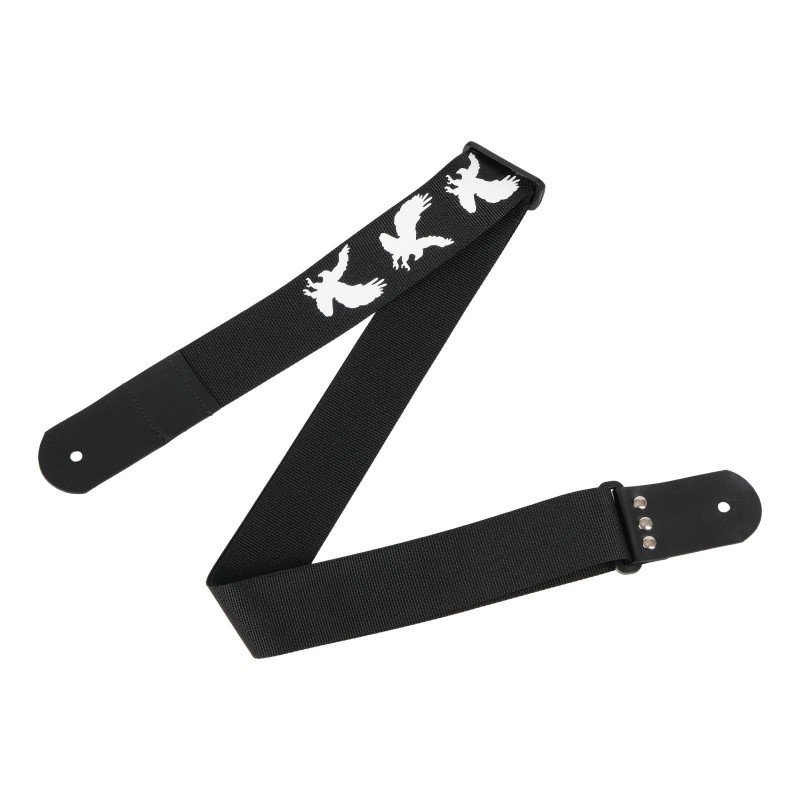 MZ-RG-5ApEagleBk Ремень для гитары, черный, аппликация Орел, MEZZO