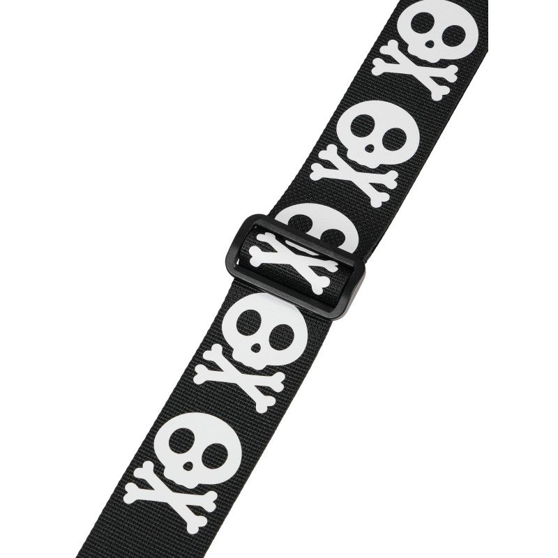MZ-RG-5ApJRogerBk Ремень для гитары, черный, аппликация Веселый Роджер, MEZZO
