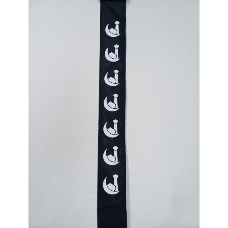 MZ-RGE-7-1ApIslamBk Ремень для гитары, черный, аппликация Ислам, MEZZO