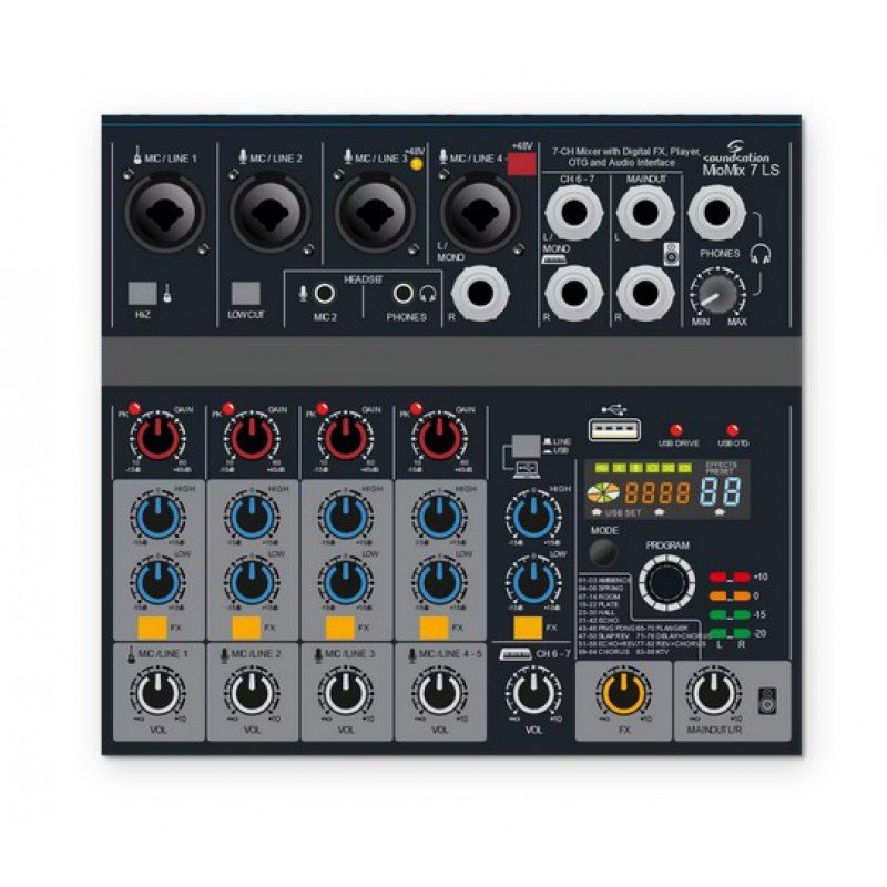 MioMix-7LS Микшерный пульт, 7 каналов, Soundsation MioMix-7LS Микшерный пульт, 7 каналов, Soundsation