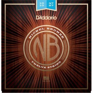 NB1047-12 Nickel Bronze Комплект струн для 12-струнной акустической гитары, Light, 10-47, D'Addario