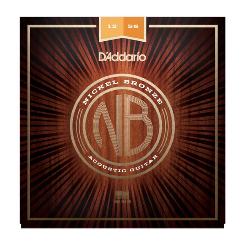 NB1256 Nickel Bronze Комплект струн для акустической гитары, Light Top/Med Bottom, 12-56, D'Addario