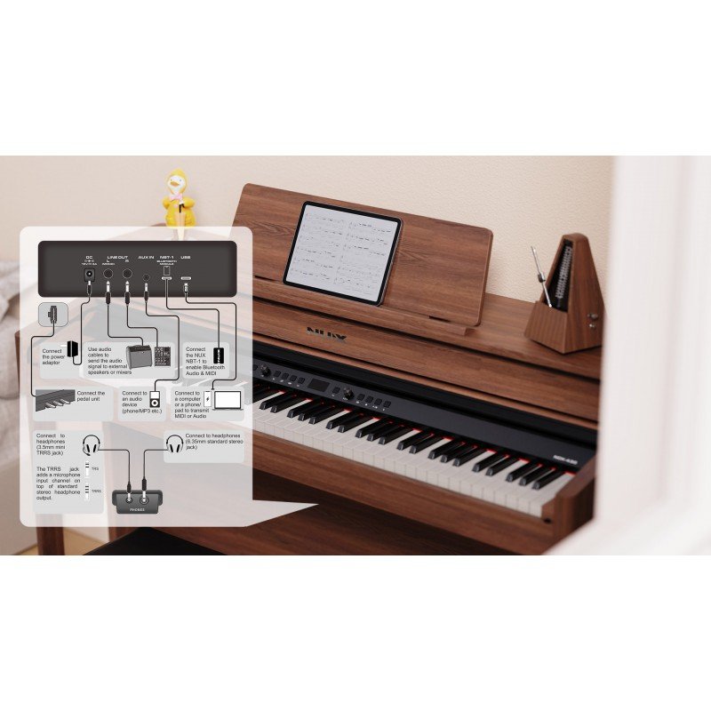 NCK-430-WN Цифровое пианино на стойке с педалями, цвет орех, Nux
