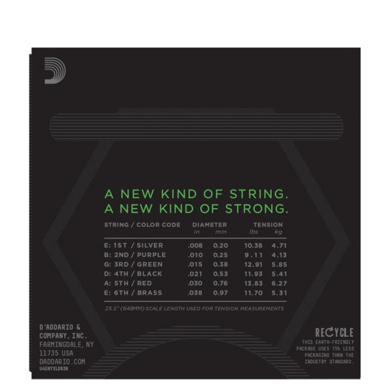 NYXL0838 NYXL Комплект струн для электрогитары, никелированные, Extra Super Light, 08-38, D'Addario