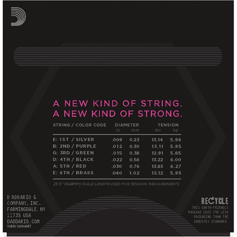 NYXL0940BT NYXL Комплект струн для электрогитары, Super Light, 09-40, D'Addario