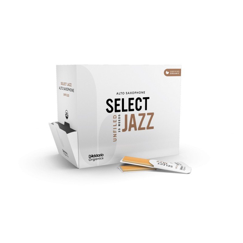 ORRS01ASX2H-B25 Organic Select Jazz Unfiled Трости для саксофона альт, размер 2H, 25шт, D'Addario