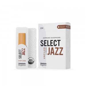 ORRS10SSX2M Organic Select Jazz Unfiled Трости для саксофона сопрано, размер 2M, 10шт, D'Addario