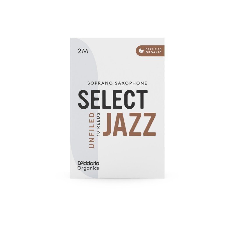 ORRS10SSX2M Organic Select Jazz Unfiled Трости для саксофона сопрано, размер 2M, 10шт, D'Addario