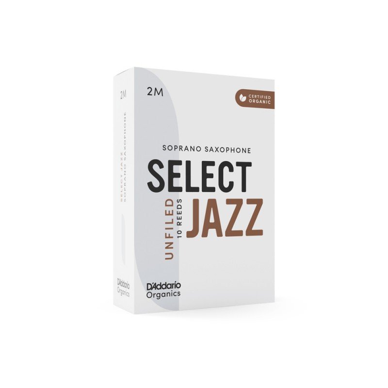 ORRS10SSX2M Organic Select Jazz Unfiled Трости для саксофона сопрано, размер 2M, 10шт, D'Addario