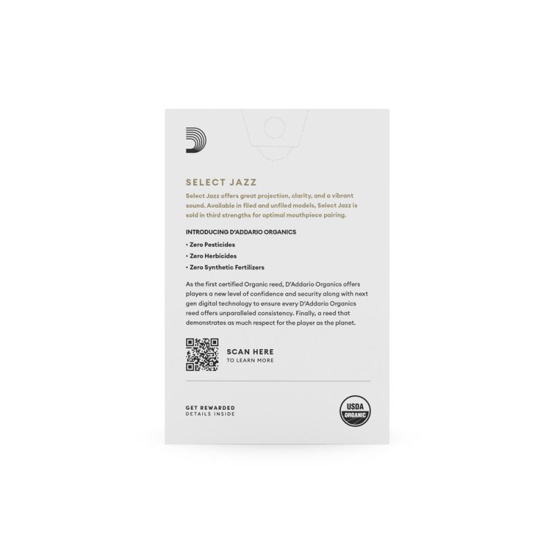 ORSF10ASX2M Organic Select Jazz Filed Трости для саксофона альт, размер 2M, 10 шт, D'Addario