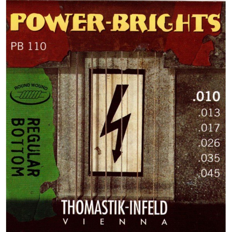 PB110 Power-Brights Regular Bottom Комплект струн для электрогитары, 10-45, Thomastik