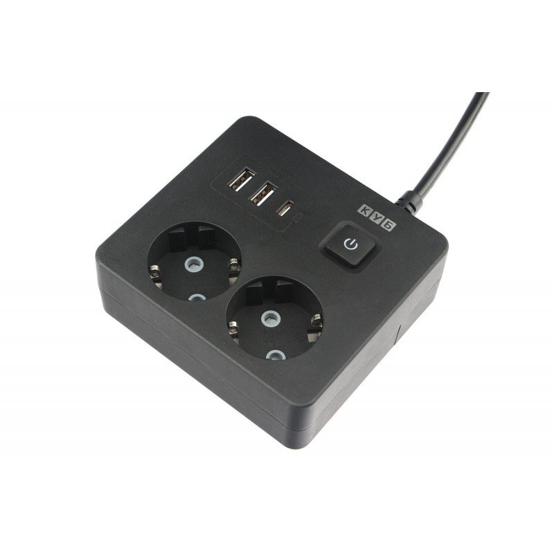 PC-1B-2M PowerCube Удлинитель, 2 розетки, 3 USB-порта, Электрическая мануфактура