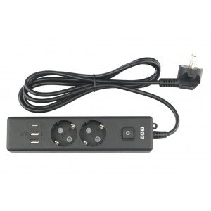 PC-5B-2M PowerCube Удлинитель, 2 розетки, 3 USB-порта, Электрическая мануфактура