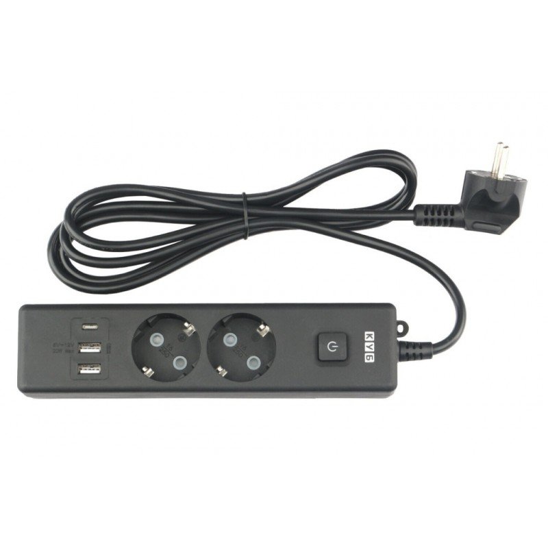 PC-5B-2M PowerCube Удлинитель, 2 розетки, 3 USB-порта, Электрическая мануфактура