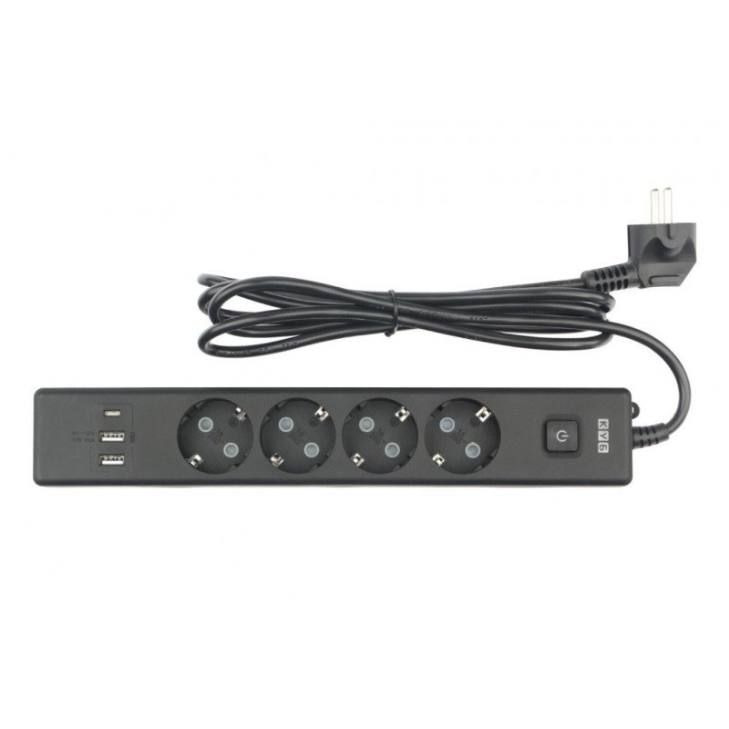 PC-7B-2M PowerCube Удлинитель, 4 розетки, 3 USB-порта, Электрическая мануфактура