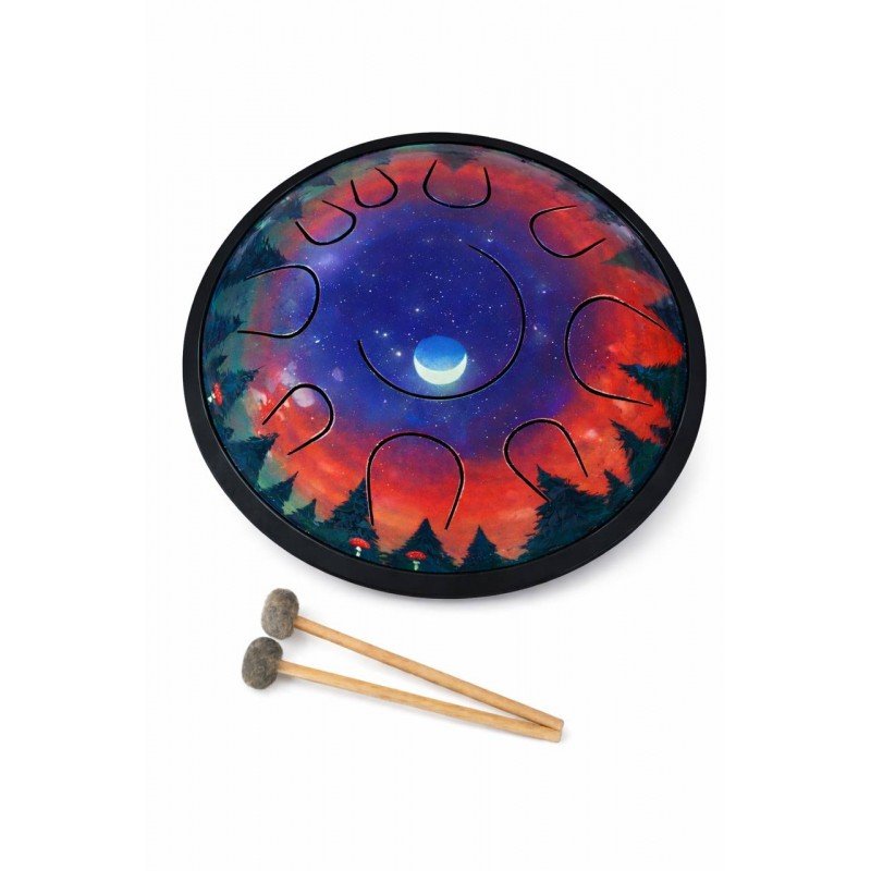 PNG-GR-36F3 Глюкофон кованый гранофон "Полянка", аэрография, 2 палочки, чехол, Pangooda Drums