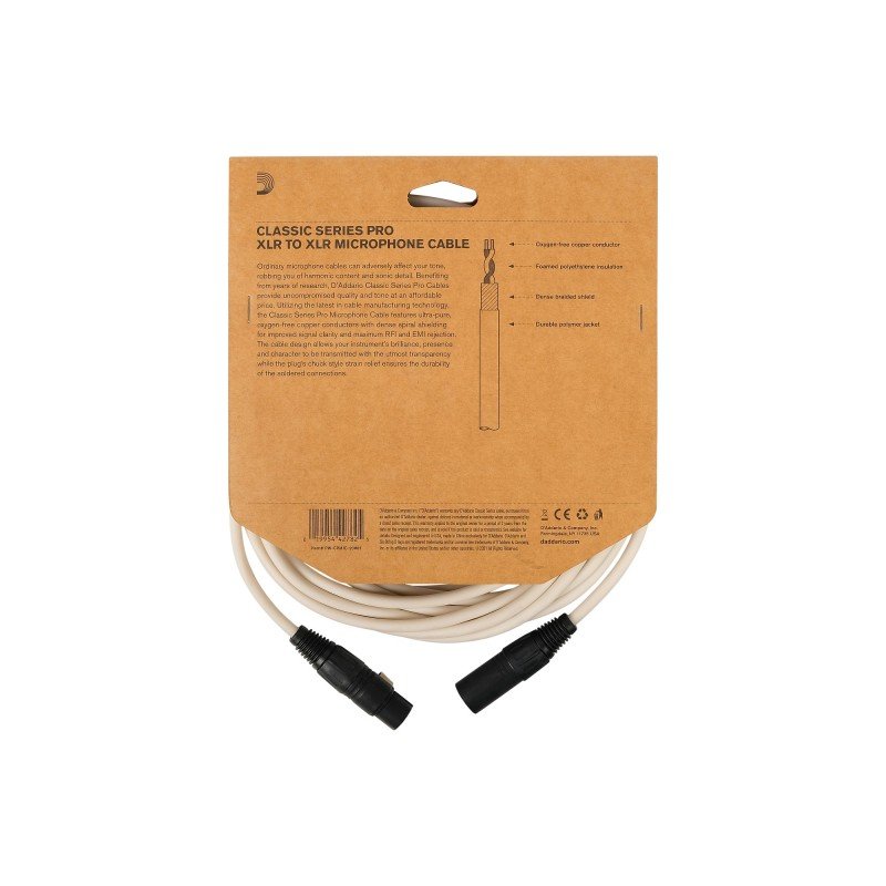 PW-CPMIC-20WH Classic Series Pro Микрофонный кабель, 6м, белый, D'Addario