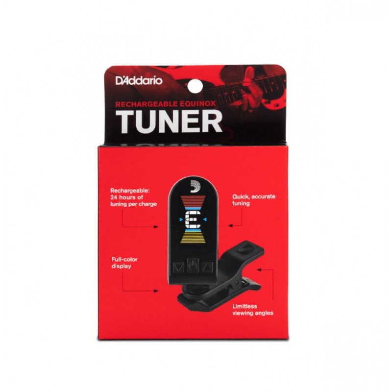 PW-CT-24 Equinox Тюнер на прищепке, хроматический, перезаряжаемый, D'Addario