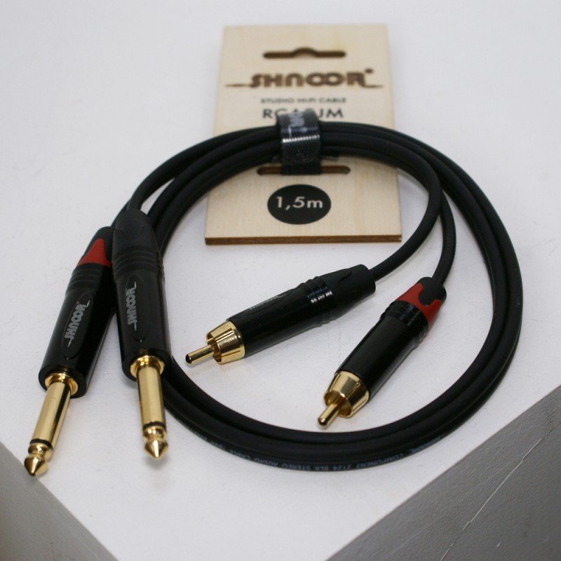 RCA2JM-10m Компонентный кабель 2хRCA - 2х6,3мм моно Jack, 10м, SHNOOR RCA2JM-10m Компонентный кабель 2хRCA - 2х6,3мм моно Jack, 10м, SHNOOR