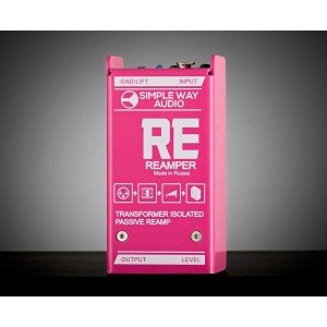 RE-PK Reamper Дибокс, преобразователь сигнала для гитары, пассивный, розовый, Simpleway Audio