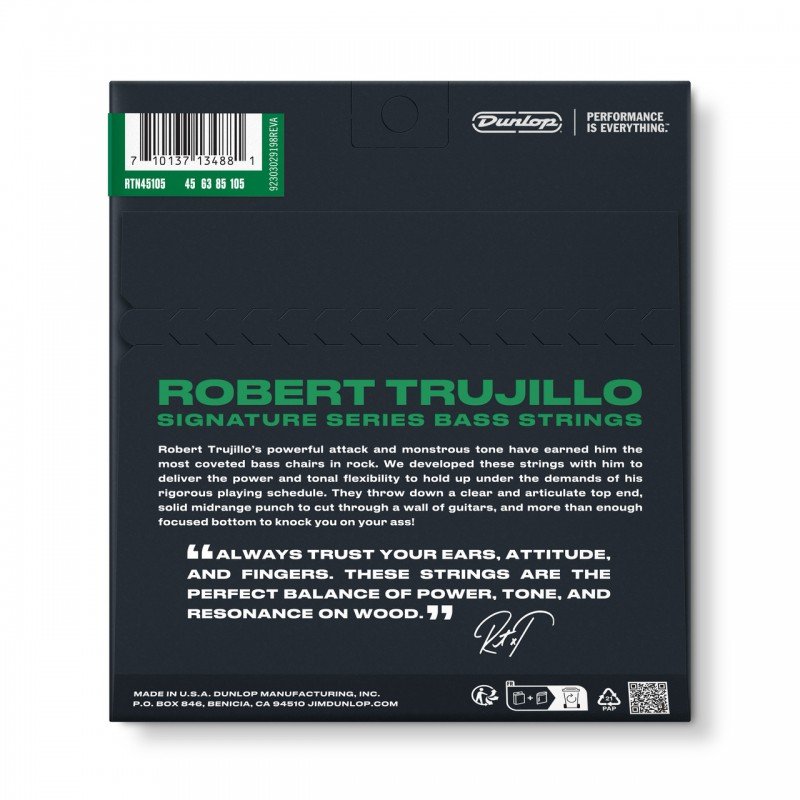 RTN45105 Robert Trujillo Комплект струн для бас-гитары, никель, 45-105, Dunlop